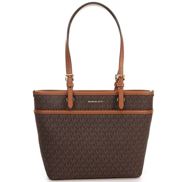 Michael Kors Winston 30S3GWNT2B-252 Tote Bag Women's Brown Logo Print ERK380 - Picture 1 of 12